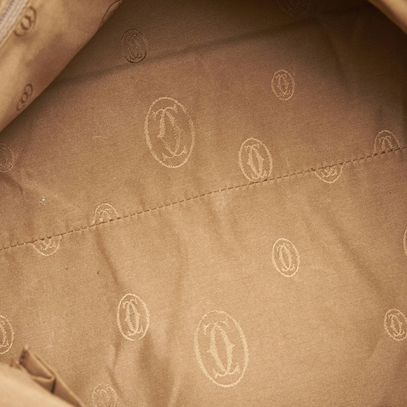 Cartier Marcello Punching Handbag Brown Leather Ladies CARTIER - Picture 7 of 12